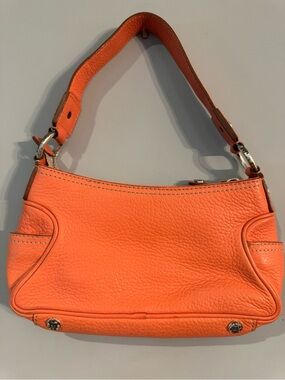 Michael Kors Orange Pebbled Leather Shoulder Bag